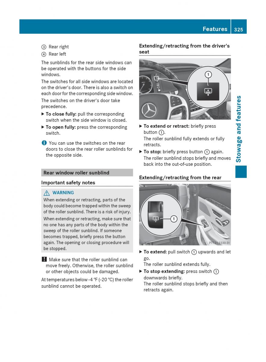 Mercedes Benz S Class W222 owners manual / page 327