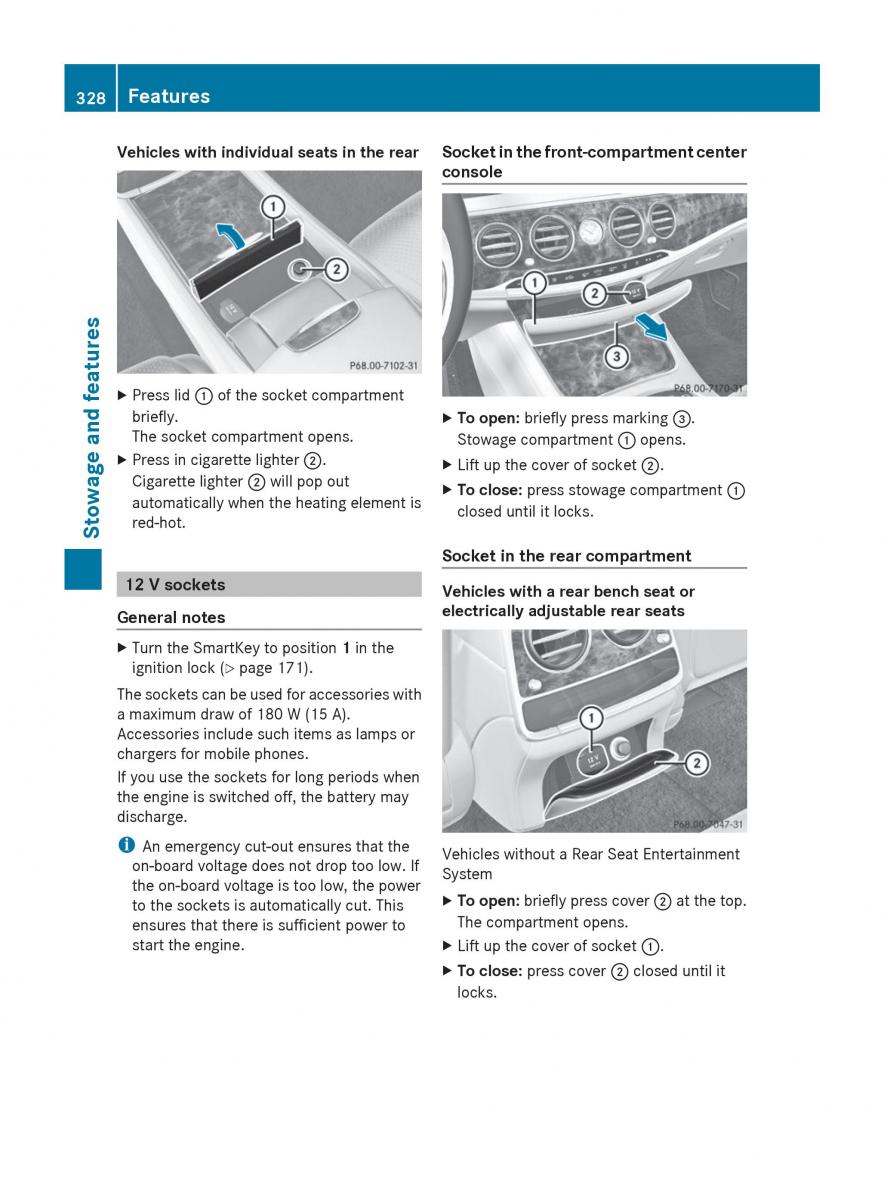 Mercedes Benz S Class W222 owners manual / page 330