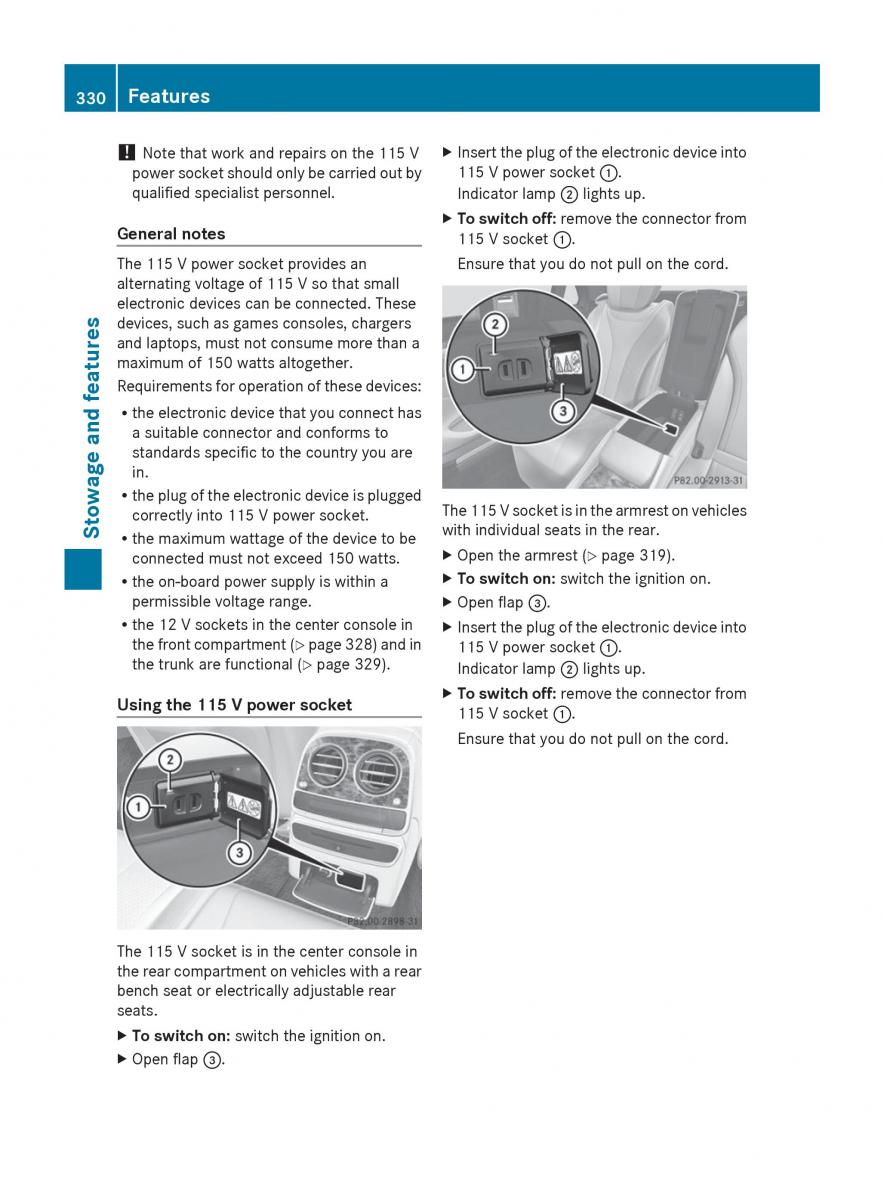 Mercedes Benz S Class W222 owners manual / page 332