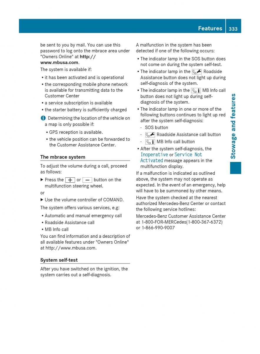 Mercedes Benz S Class W222 owners manual / page 335