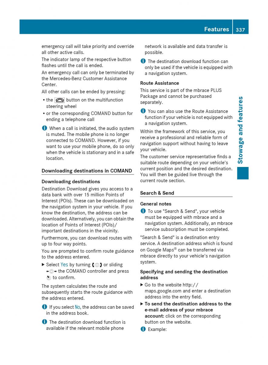 Mercedes Benz S Class W222 owners manual / page 339