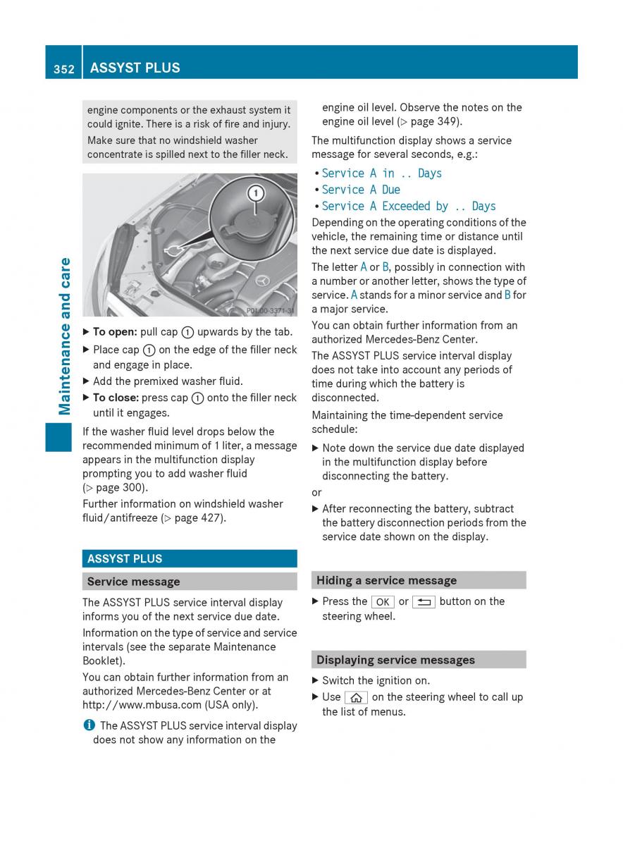 Mercedes Benz S Class W222 owners manual / page 354