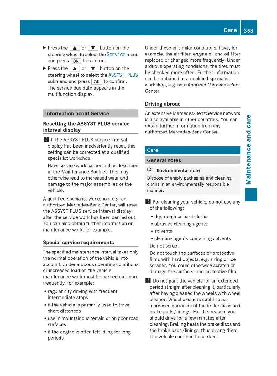 Mercedes Benz S Class W222 owners manual / page 355