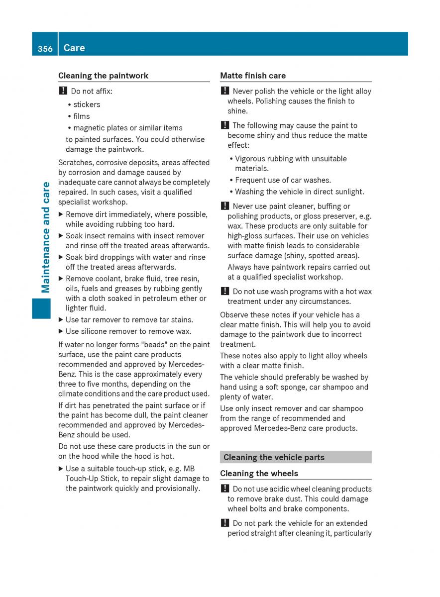 Mercedes Benz S Class W222 owners manual / page 358