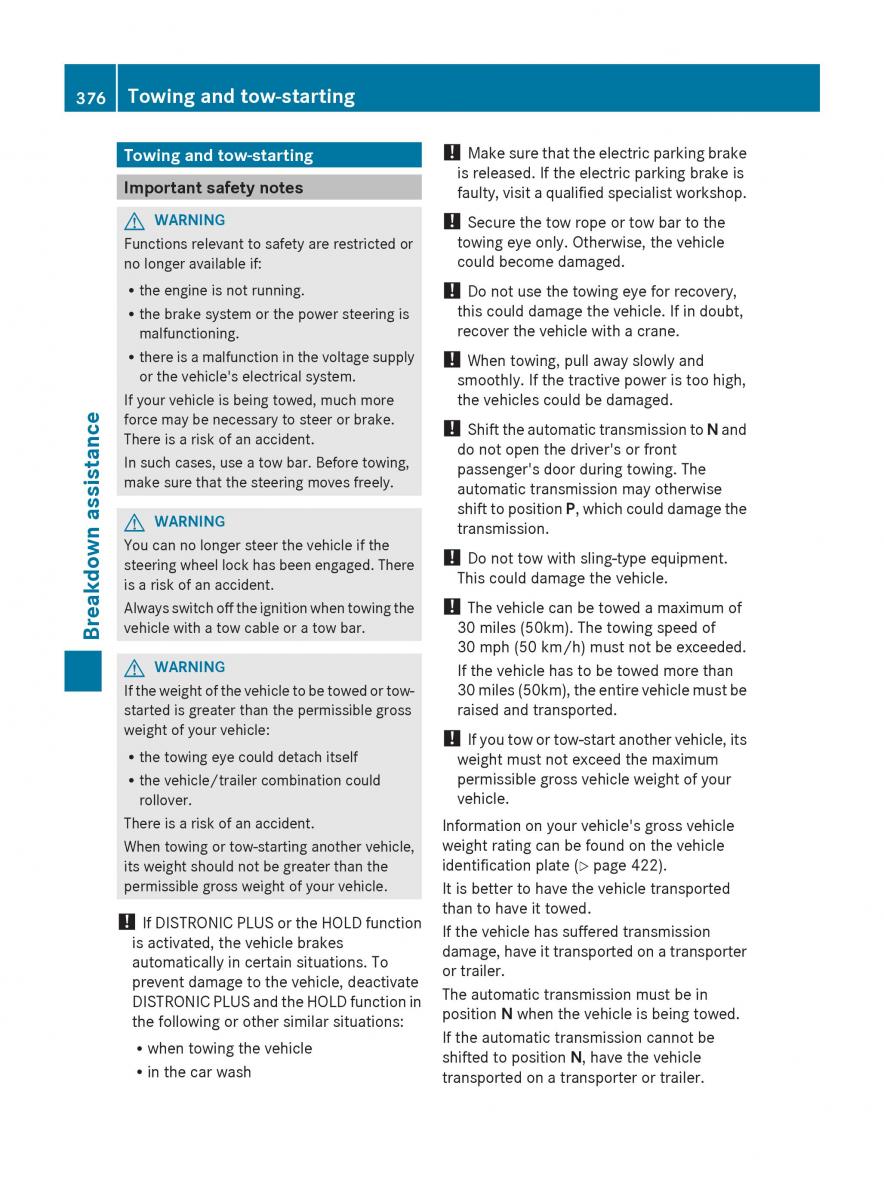 Mercedes Benz S Class W222 owners manual / page 378