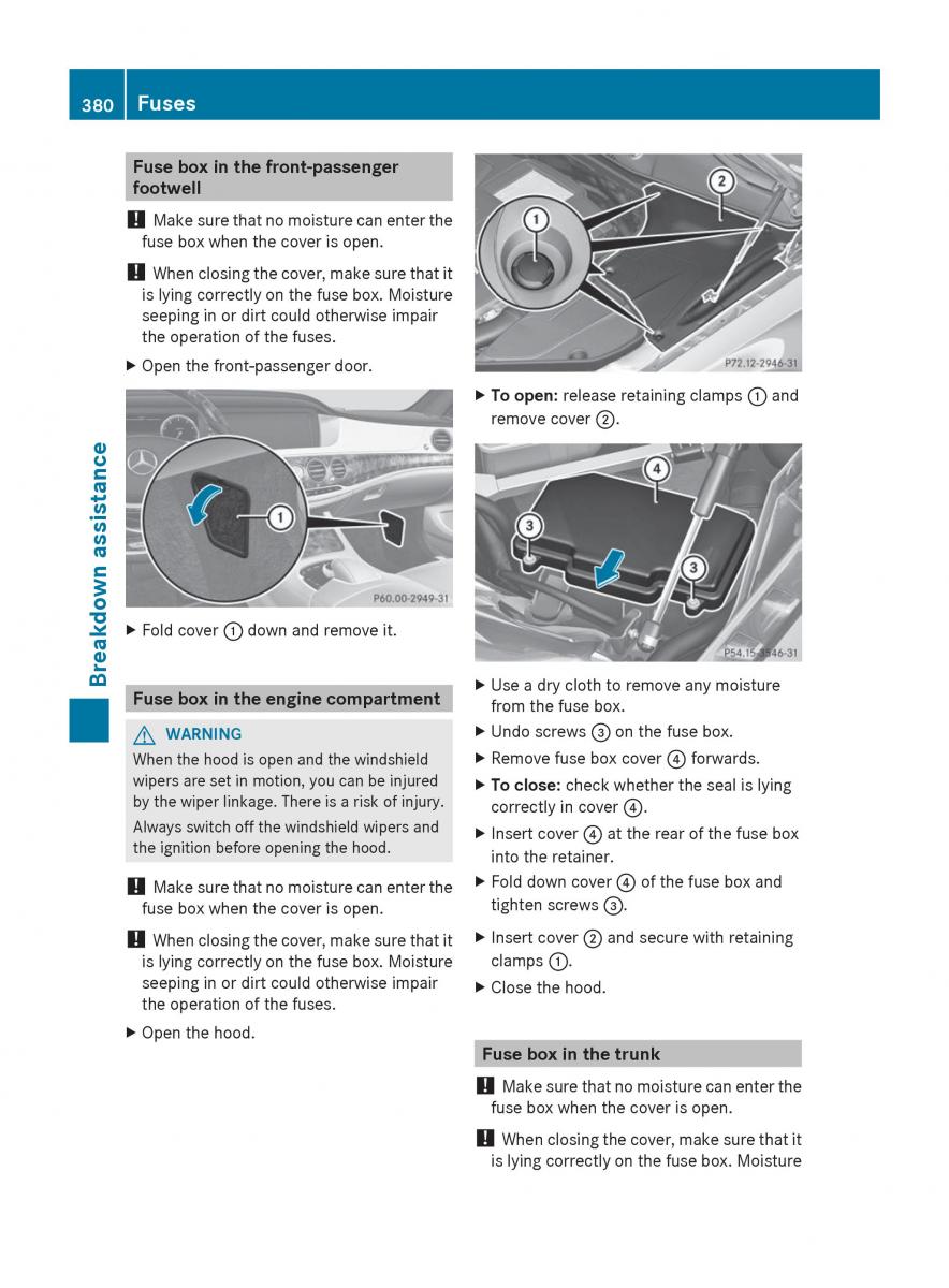 Mercedes Benz S Class W222 owners manual / page 382