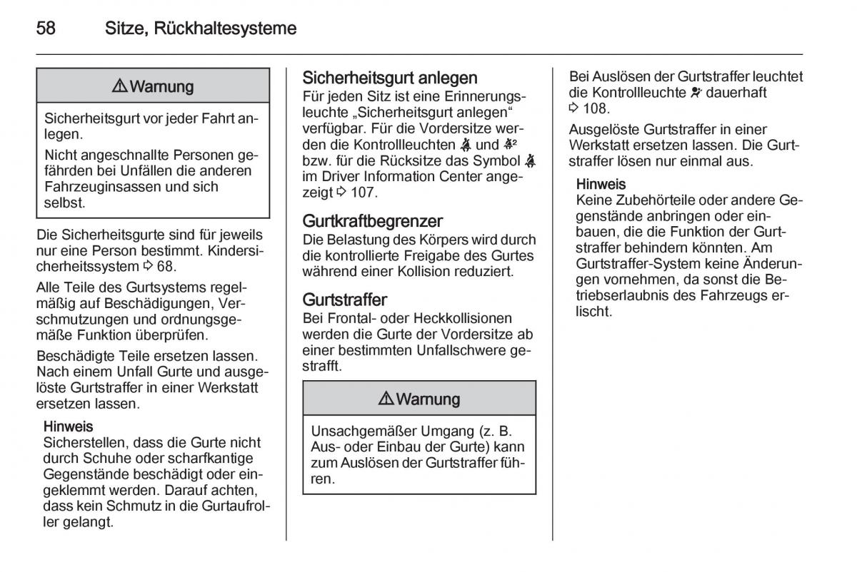 Opel Insignia Handbuch / page 60