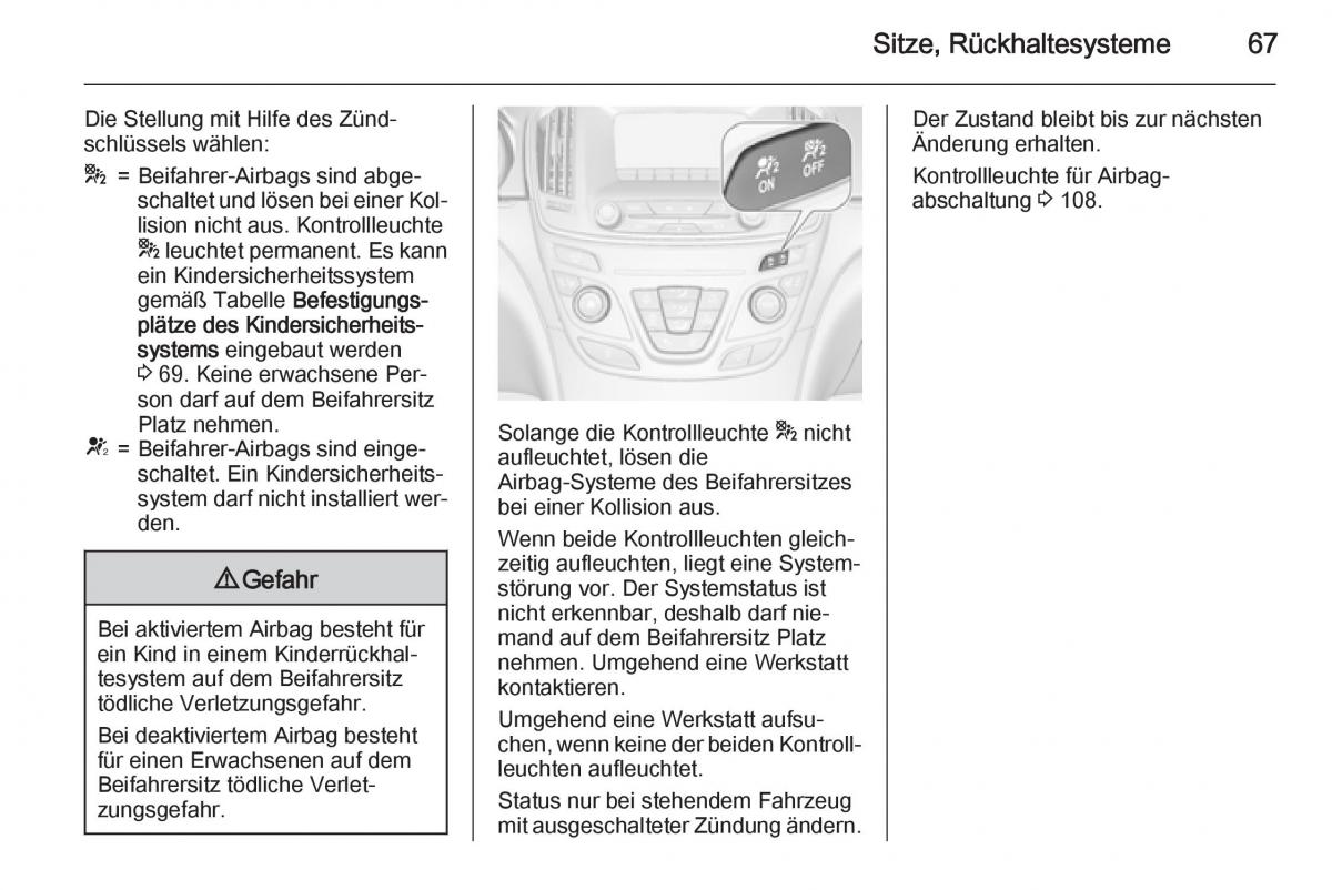 Opel Insignia Handbuch / page 69