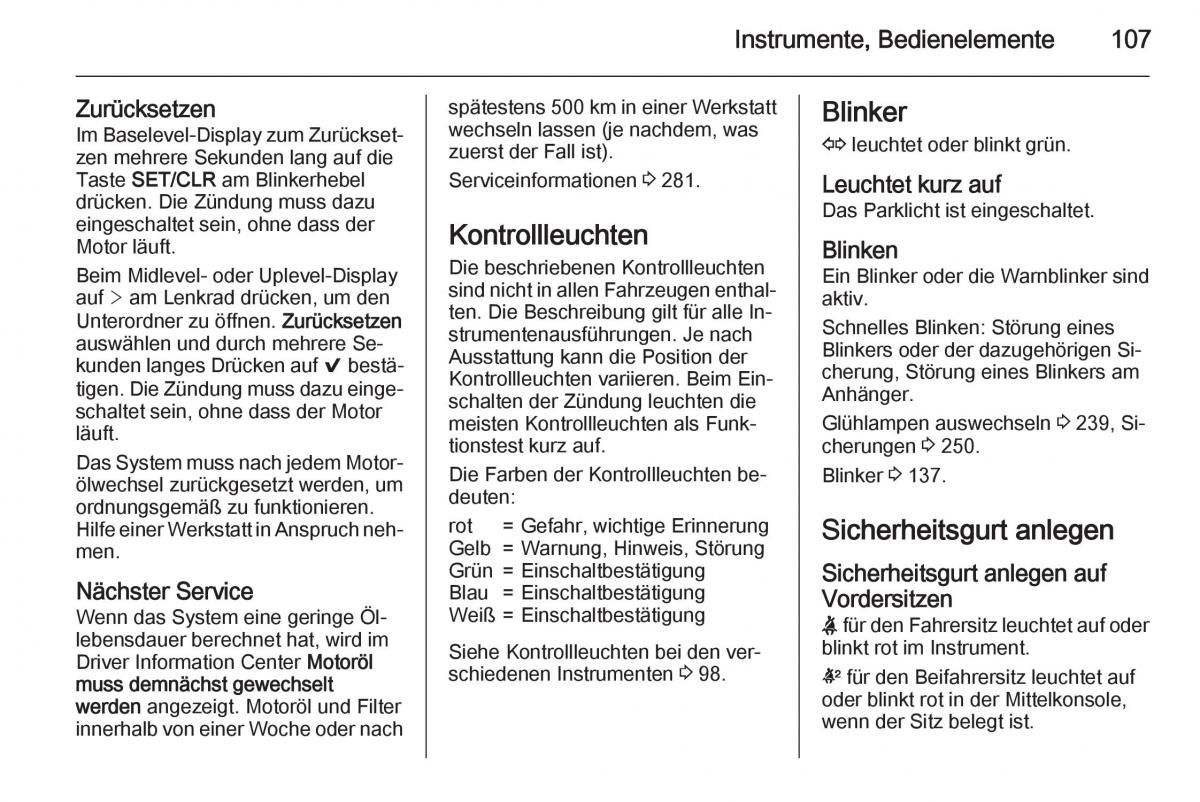 Opel Insignia Handbuch / page 109