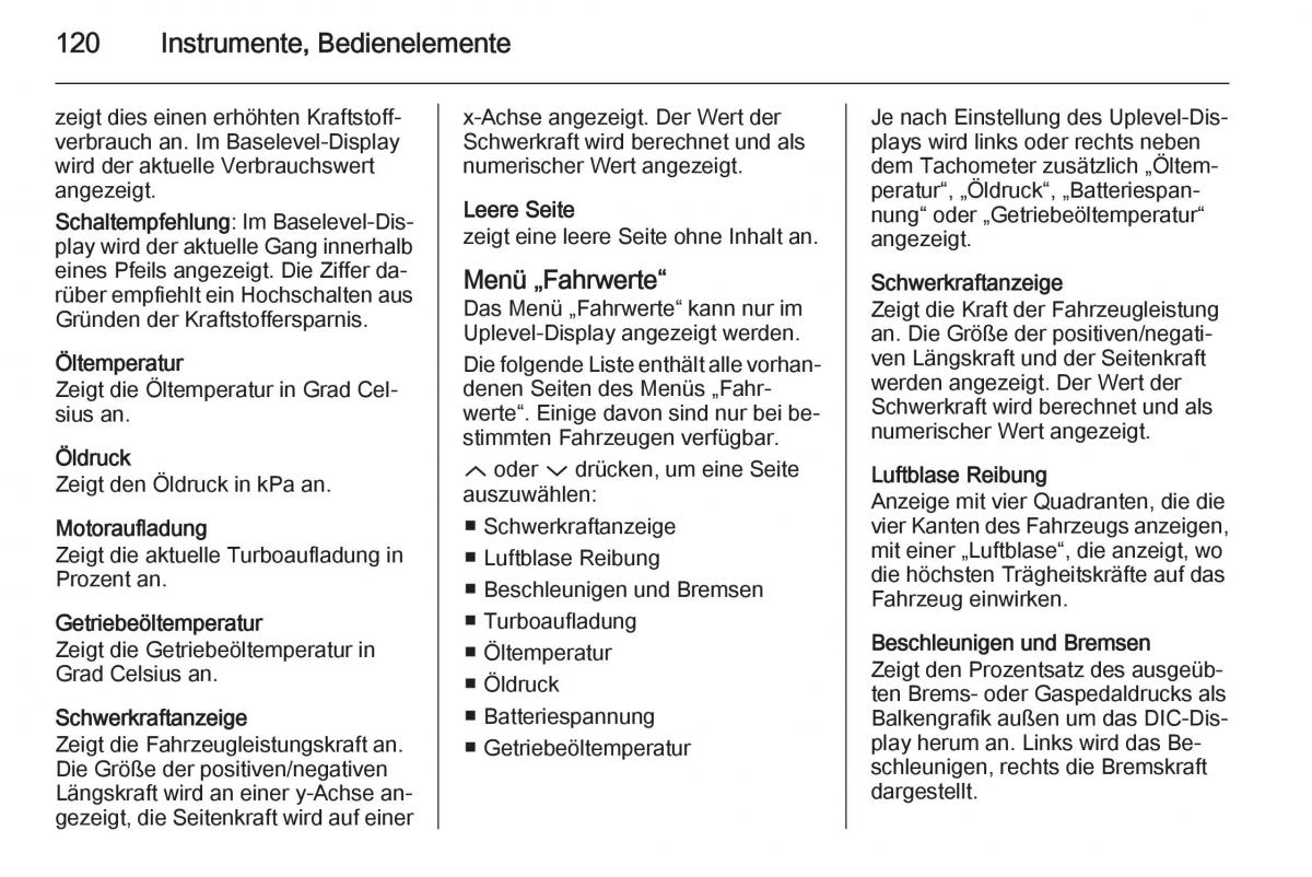 Opel Insignia Handbuch / page 122