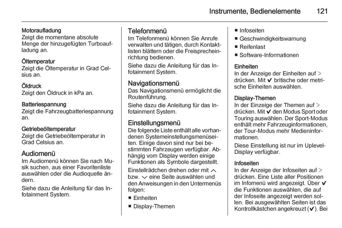 Opel Insignia Handbuch / page 123