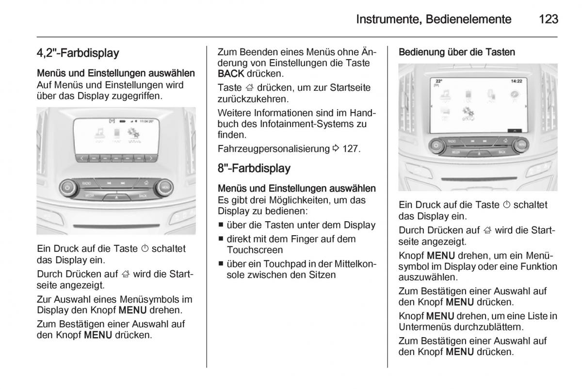 Opel Insignia Handbuch / page 125