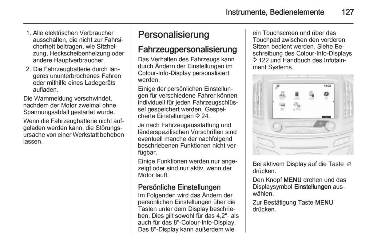 Opel Insignia Handbuch / page 129