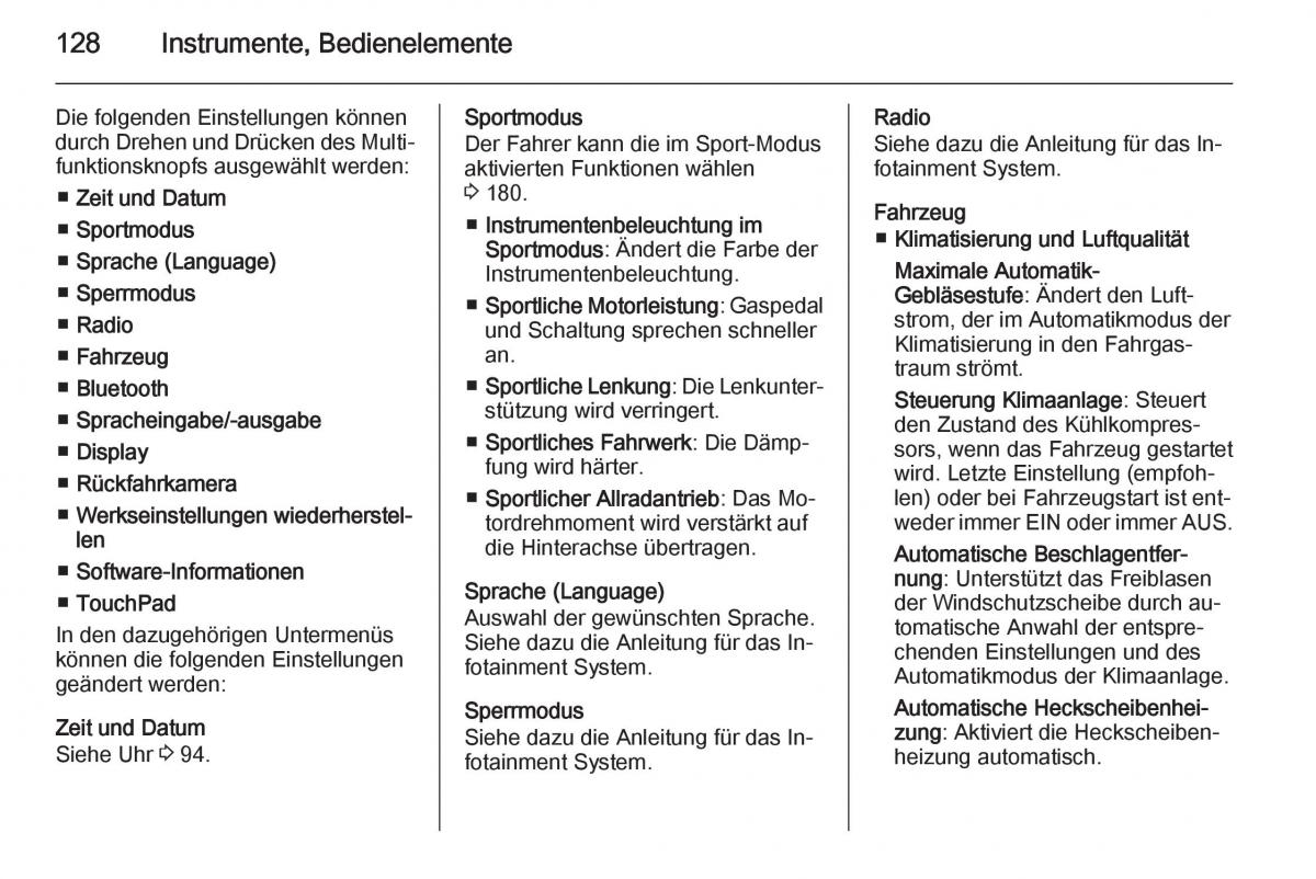 Opel Insignia Handbuch / page 130