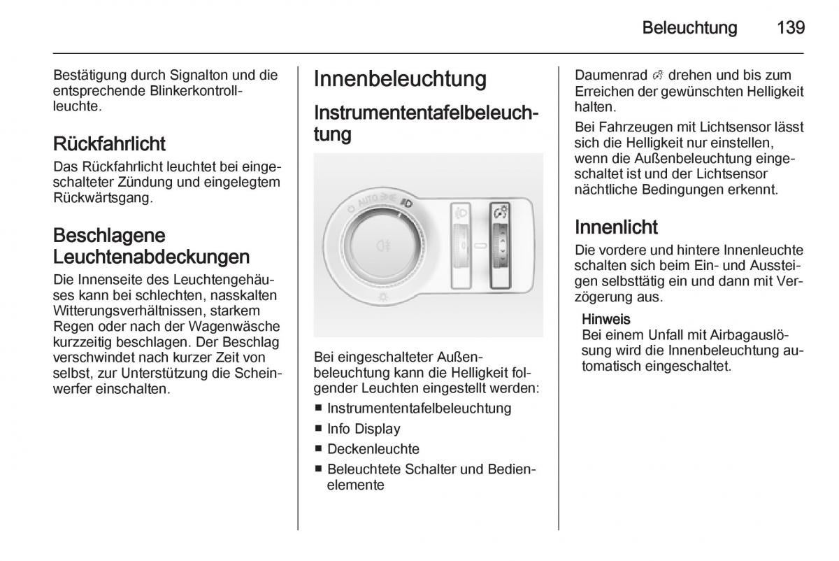 Opel Insignia Handbuch / page 141