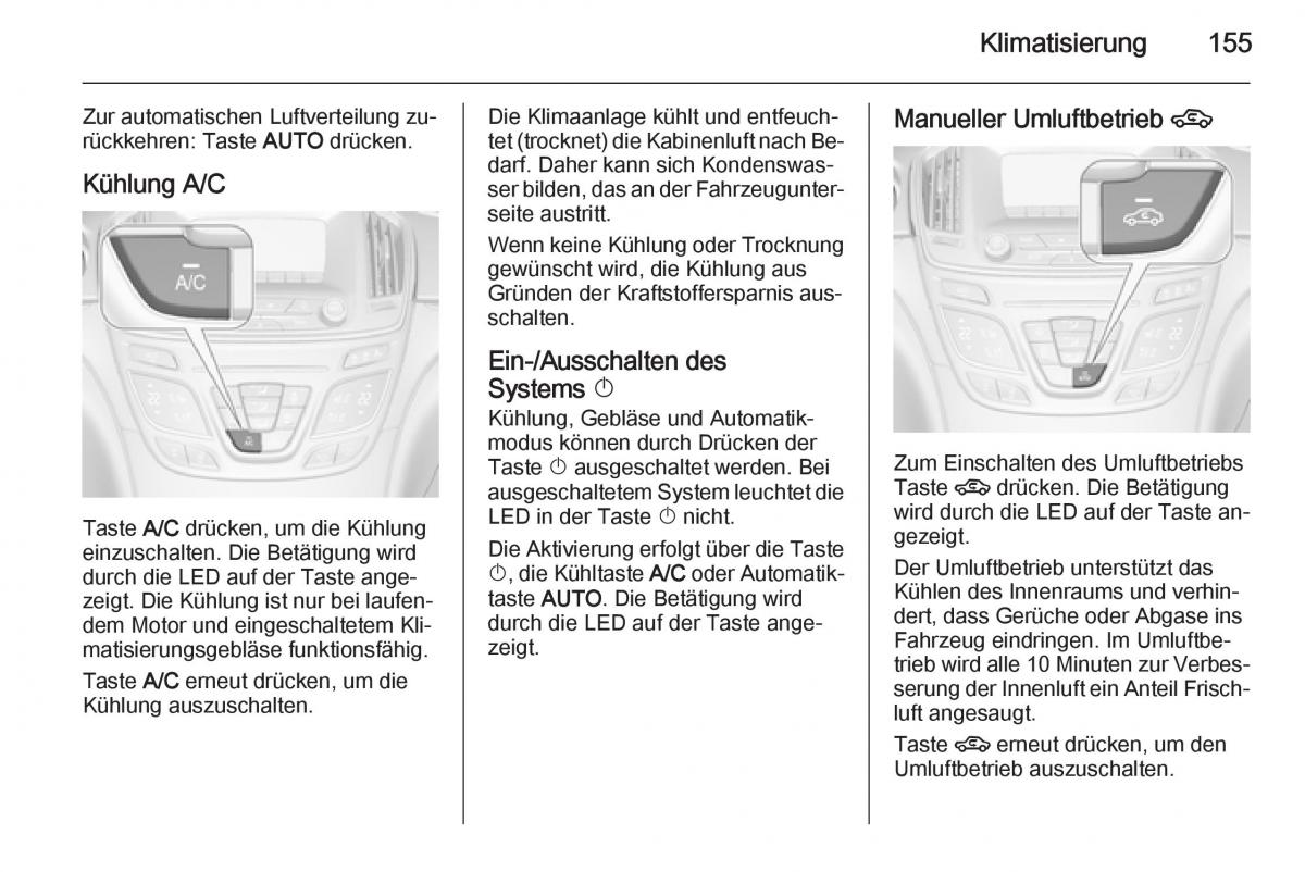 Opel Insignia Handbuch / page 157