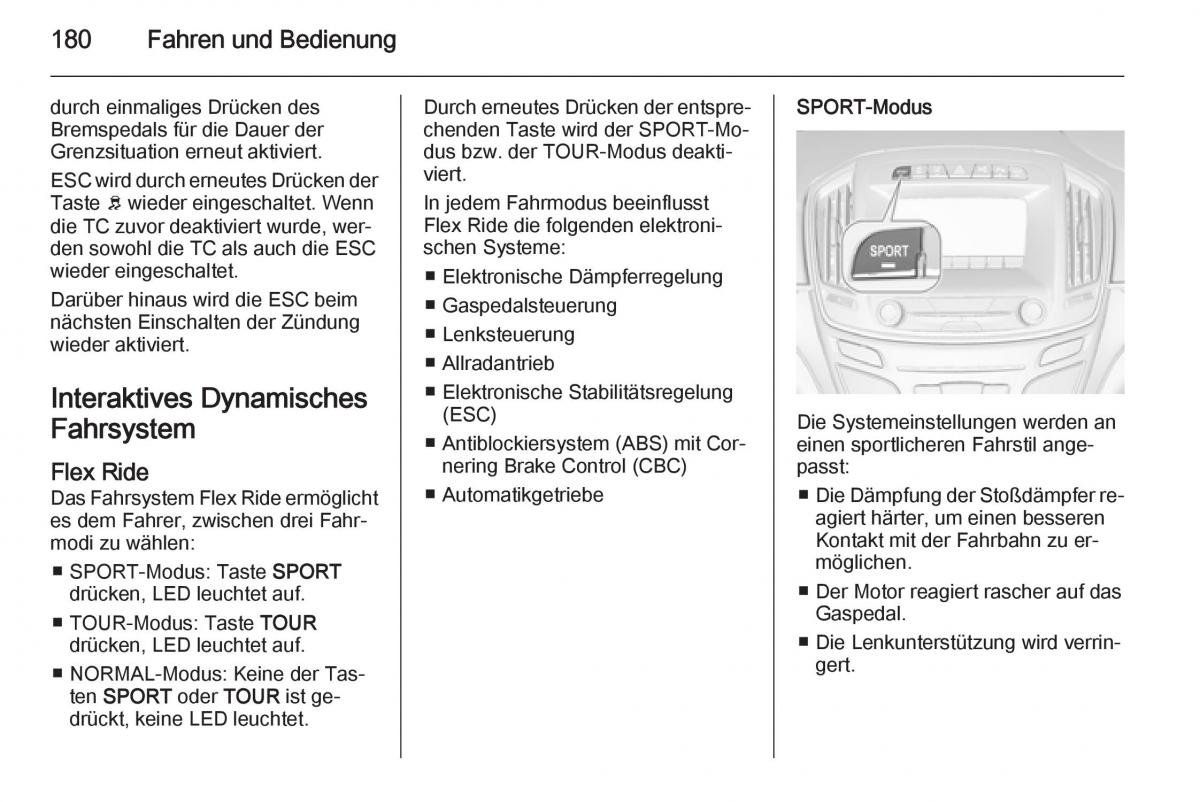 Opel Insignia Handbuch / page 182