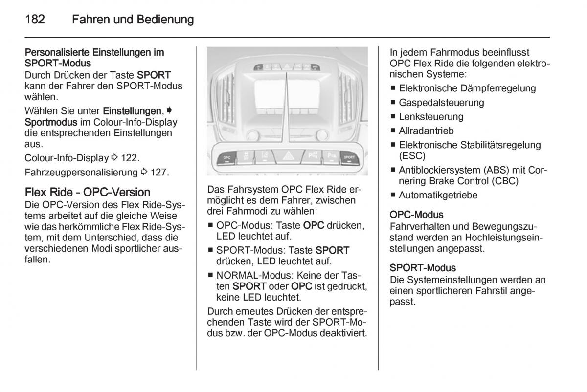 Opel Insignia Handbuch / page 184