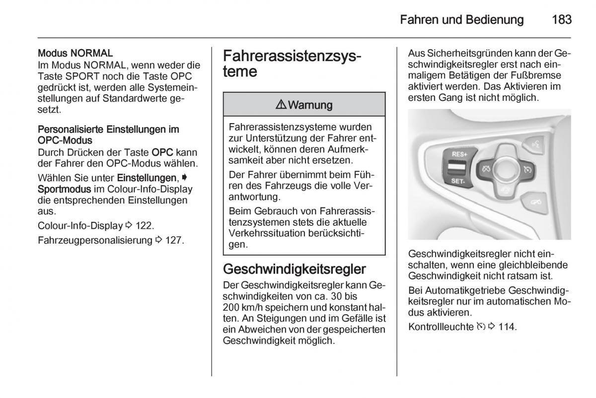 Opel Insignia Handbuch / page 185