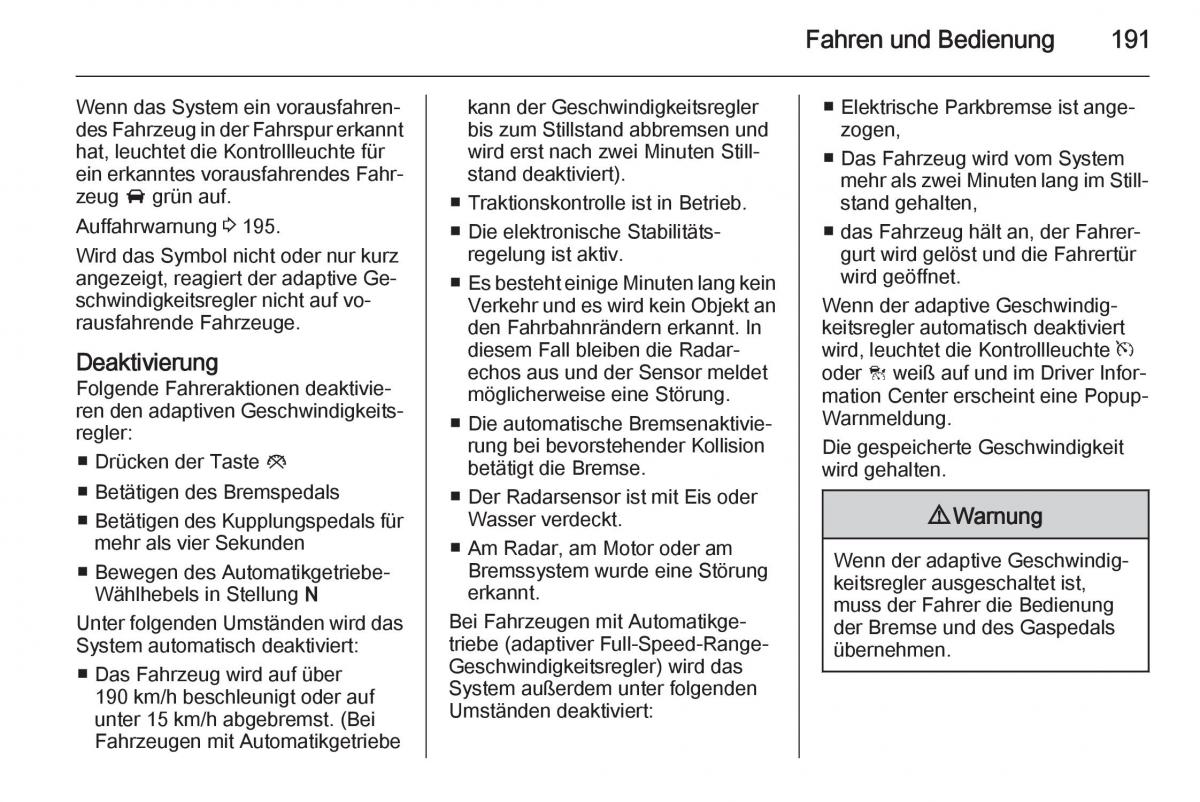 Opel Insignia Handbuch / page 193