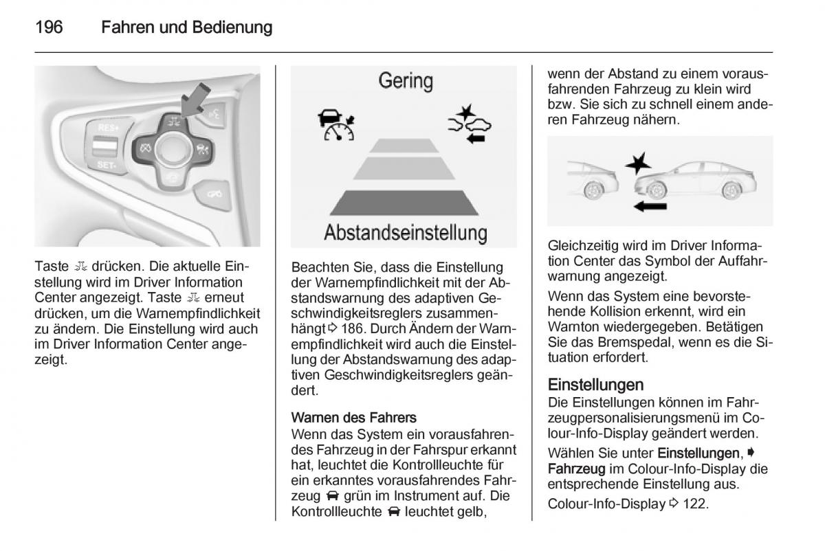 Opel Insignia Handbuch / page 198