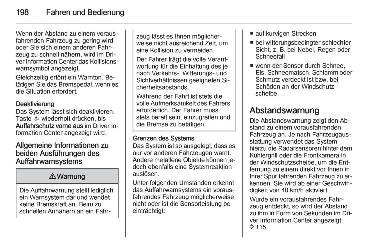 Opel Insignia Handbuch / page 200