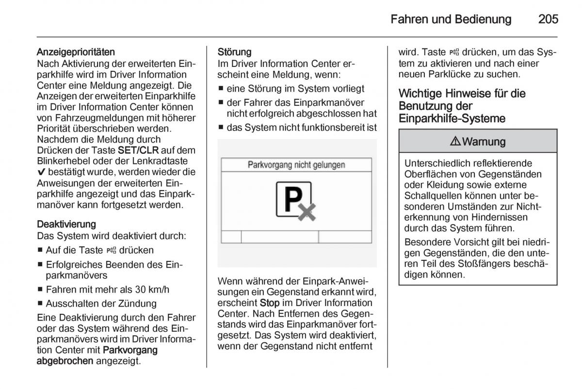 Opel Insignia Handbuch / page 207