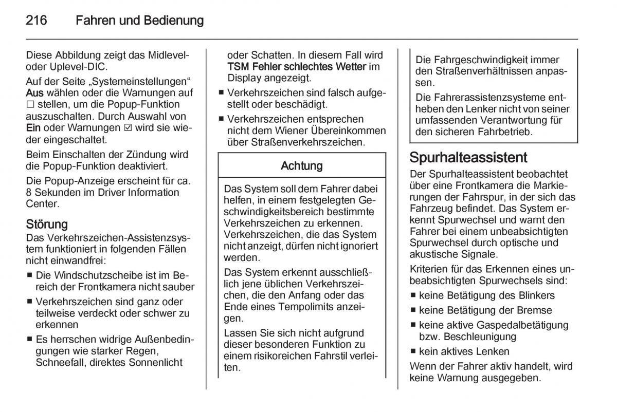 Opel Insignia Handbuch / page 218