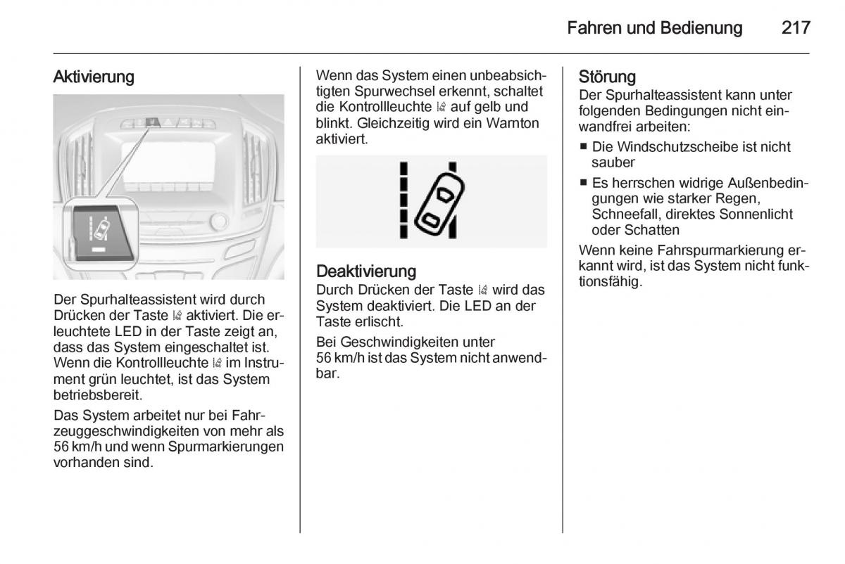 Opel Insignia Handbuch / page 219