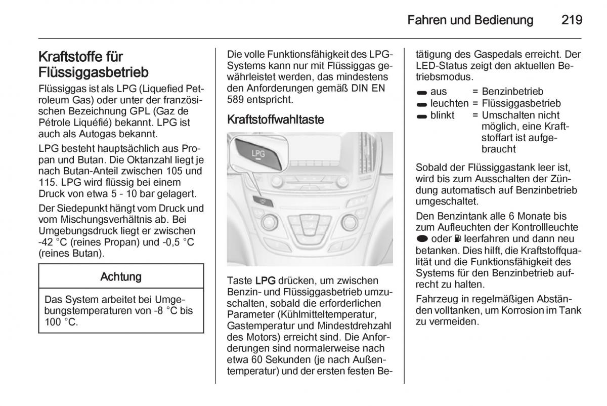 Opel Insignia Handbuch / page 221