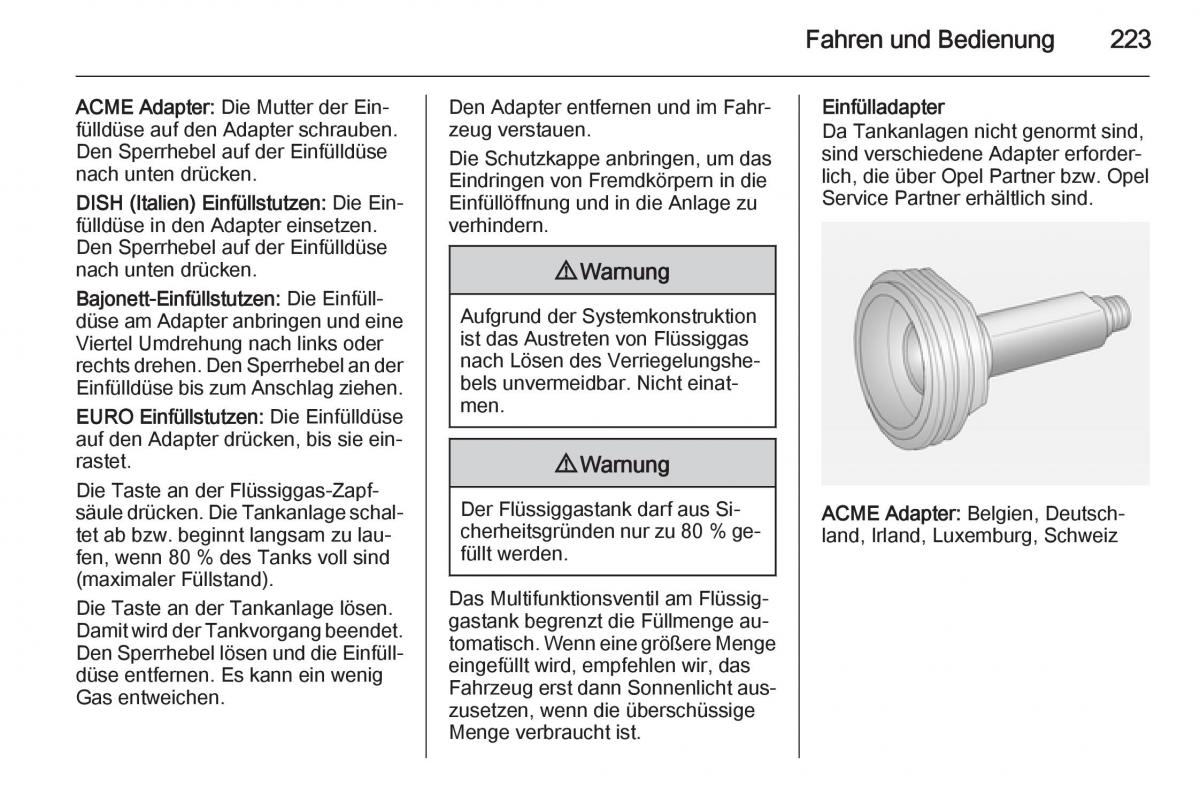 Opel Insignia Handbuch / page 225