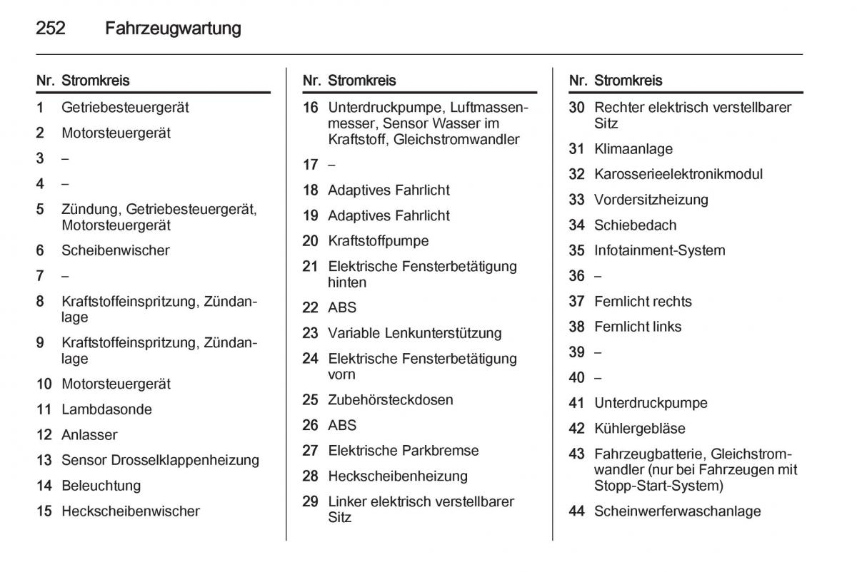 Opel Insignia Handbuch / page 254