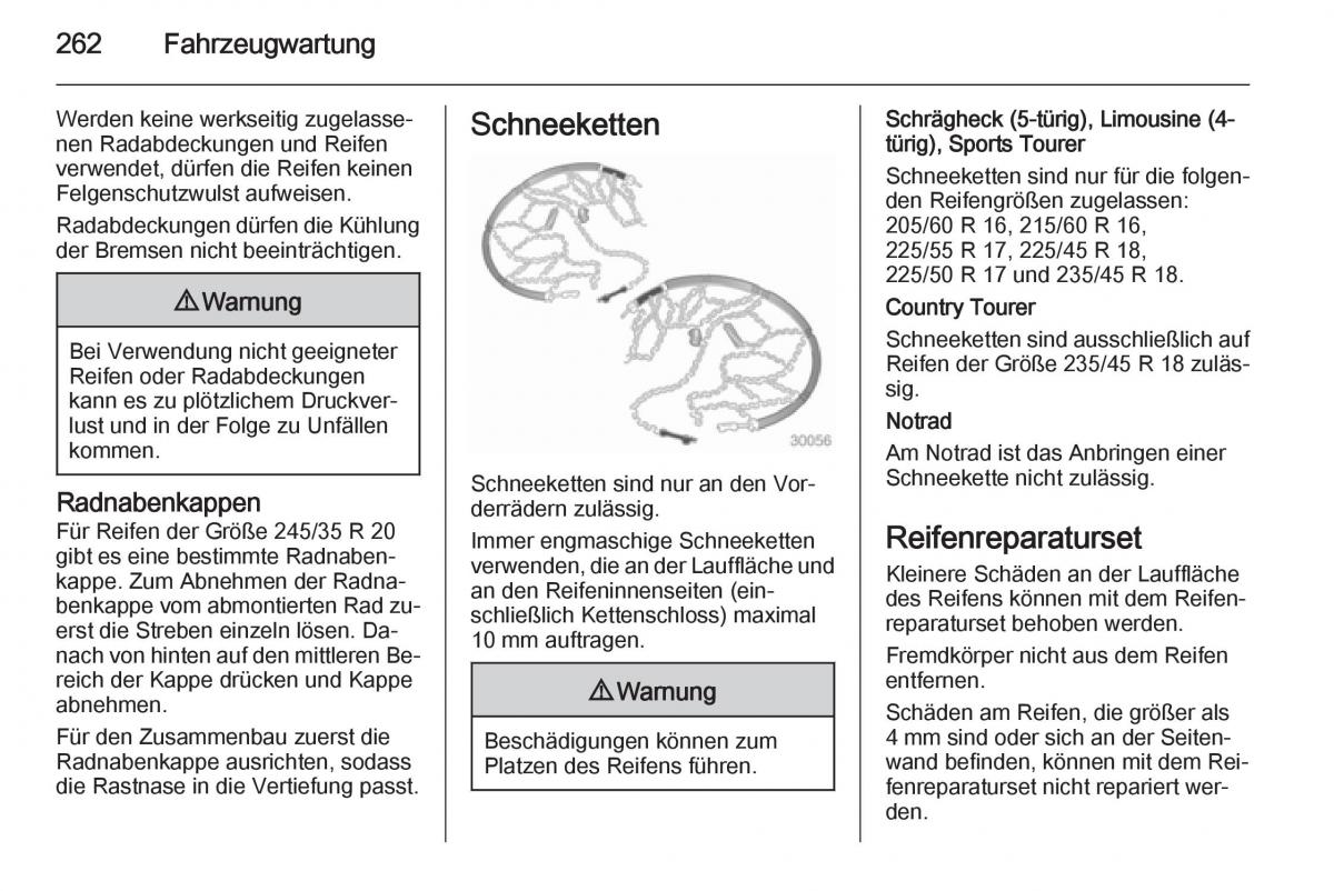 Opel Insignia Handbuch / page 264