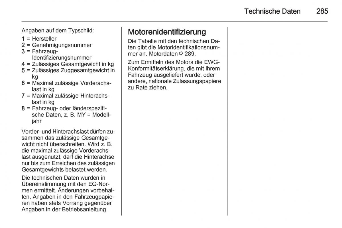 Opel Insignia Handbuch / page 287