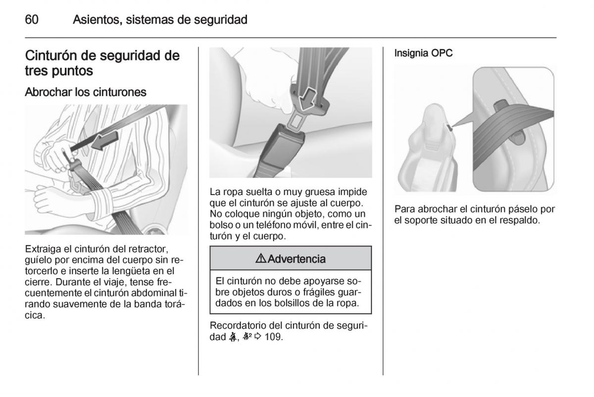 Opel Insignia manual del propietario / page 62