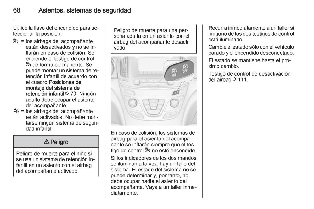 Opel Insignia manual del propietario / page 70