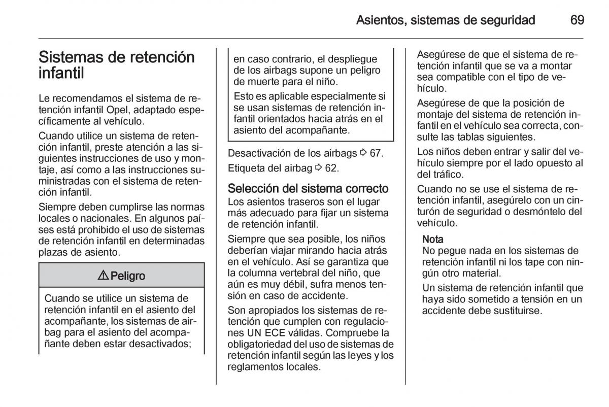 Opel Insignia manual del propietario / page 71