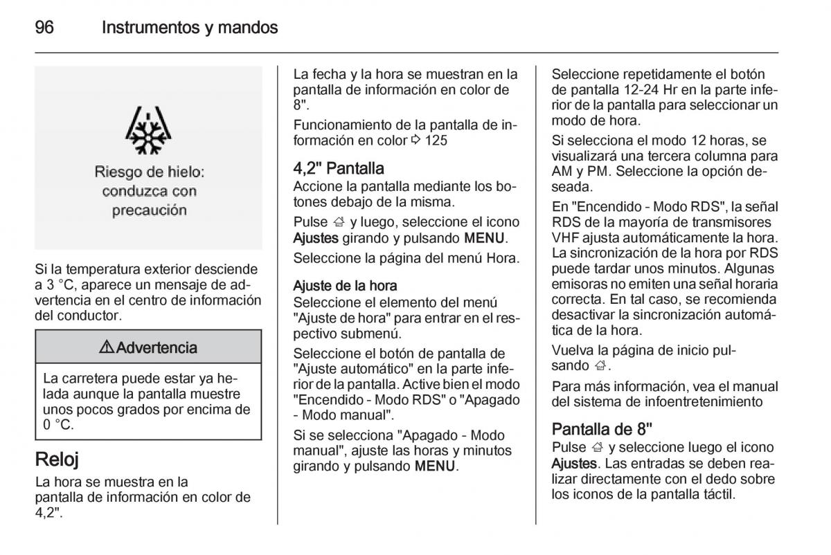 Opel Insignia manual del propietario / page 98