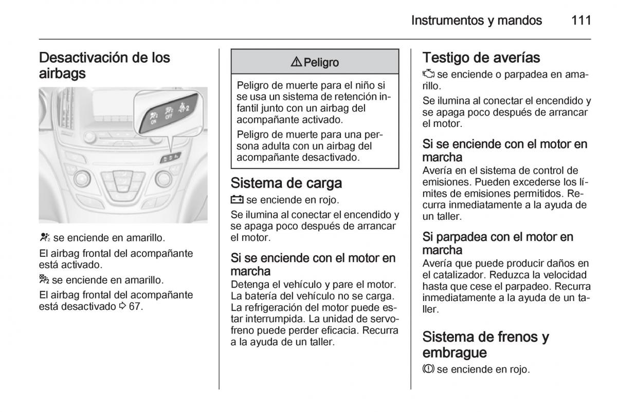 Opel Insignia manual del propietario / page 113