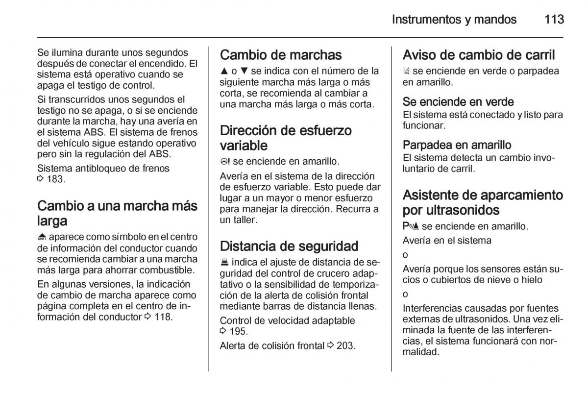 Opel Insignia manual del propietario / page 115