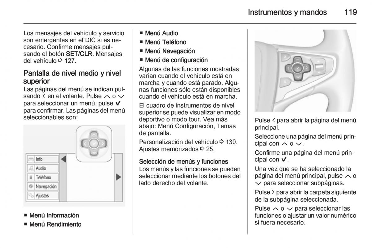 Opel Insignia manual del propietario / page 121