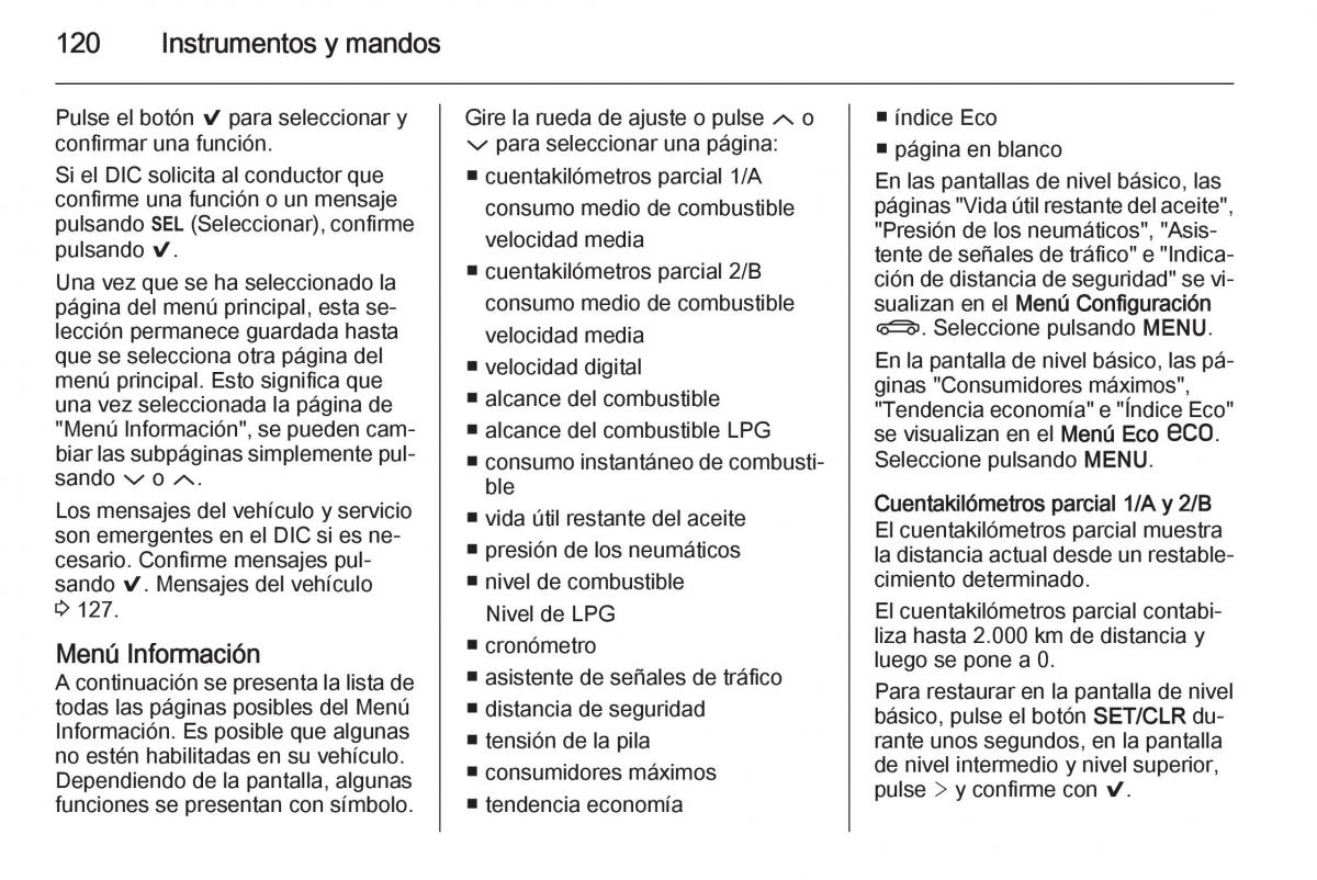 Opel Insignia manual del propietario / page 122