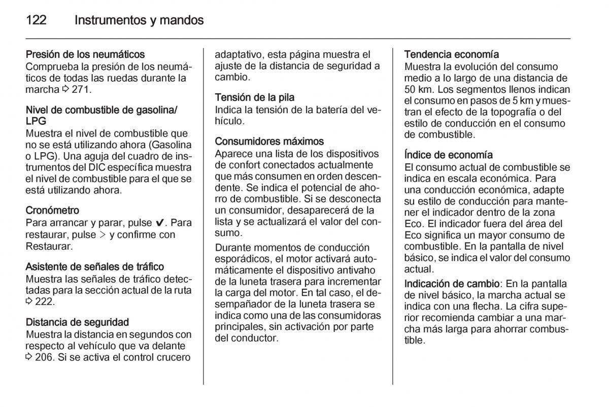 Opel Insignia manual del propietario / page 124