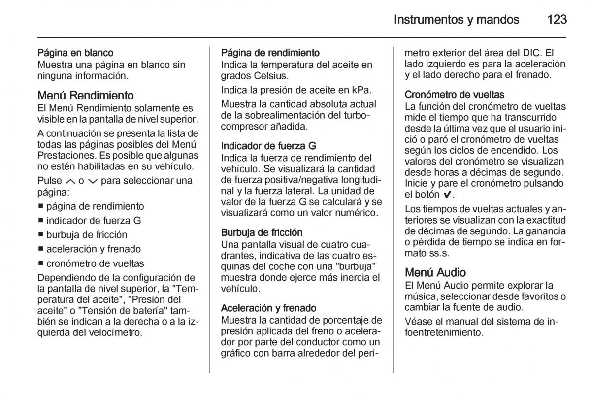 Opel Insignia manual del propietario / page 125