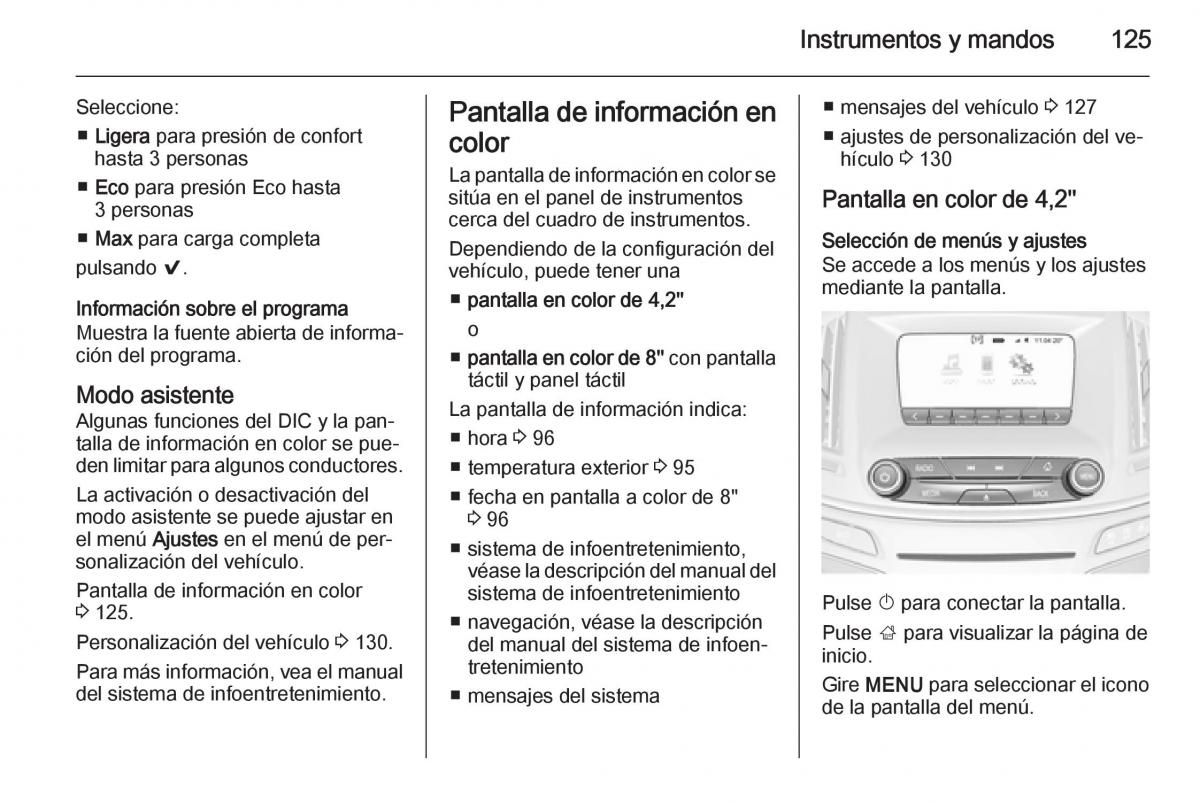 Opel Insignia manual del propietario / page 127