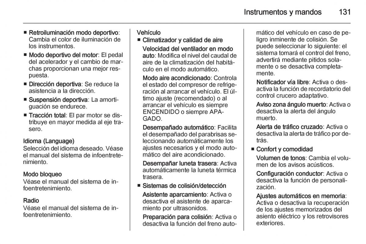 Opel Insignia manual del propietario / page 133