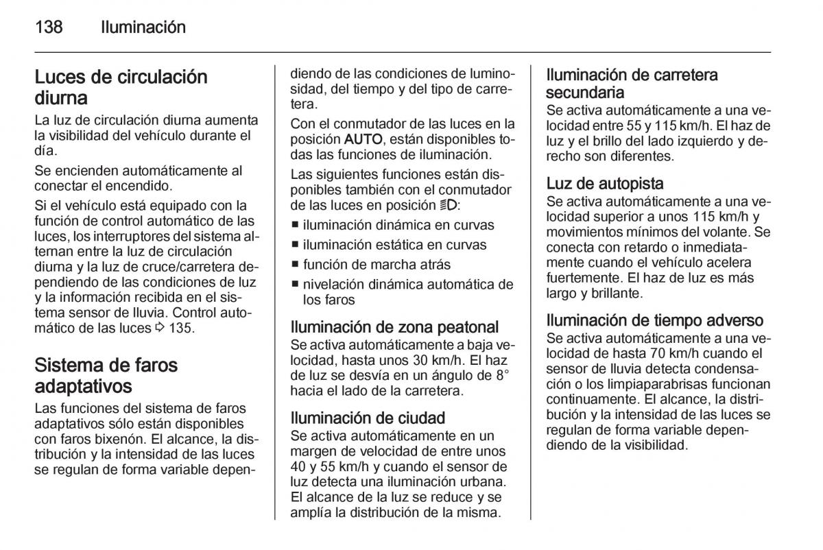 Opel Insignia manual del propietario / page 140