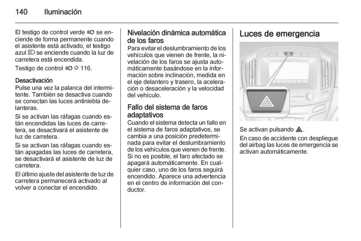 Opel Insignia manual del propietario / page 142