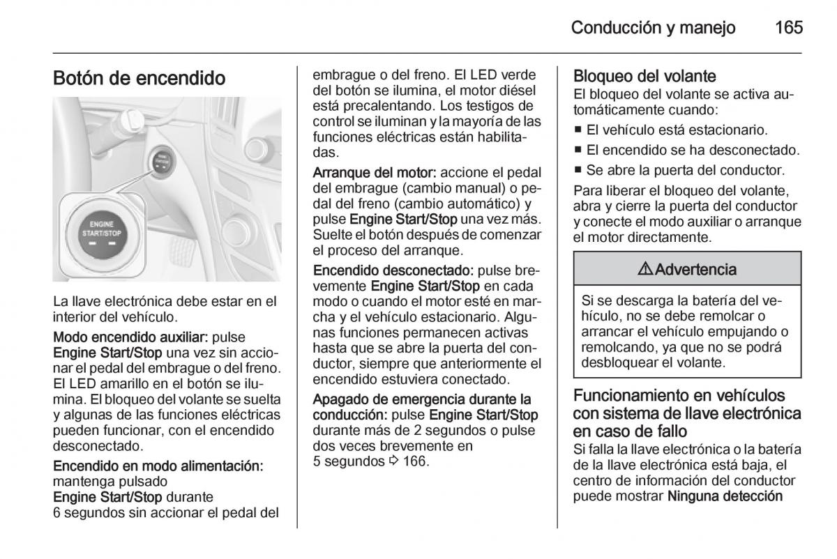 Opel Insignia manual del propietario / page 167