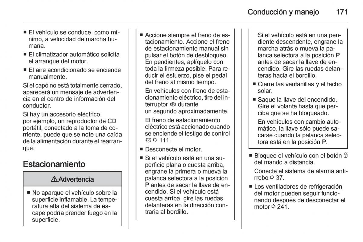 Opel Insignia manual del propietario / page 173